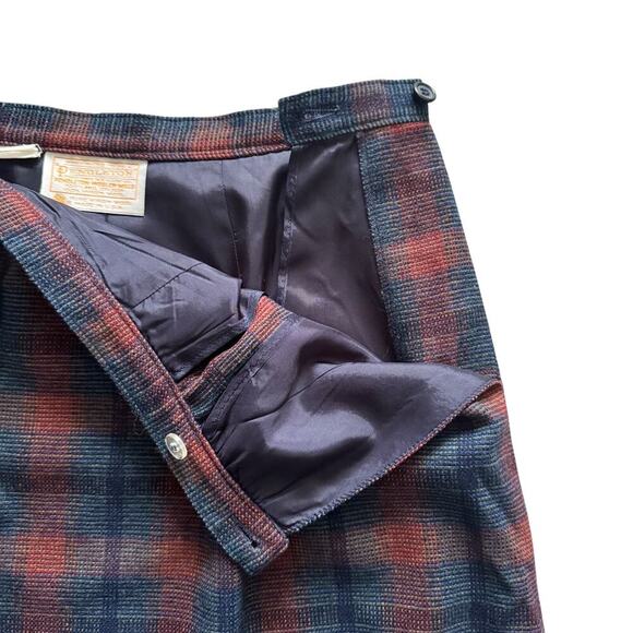 VTG Pendleton 100% Wool Skirt Women's sz 8 10 Vintage Midi Plaid Straight Preppy - Picture 5 of 7